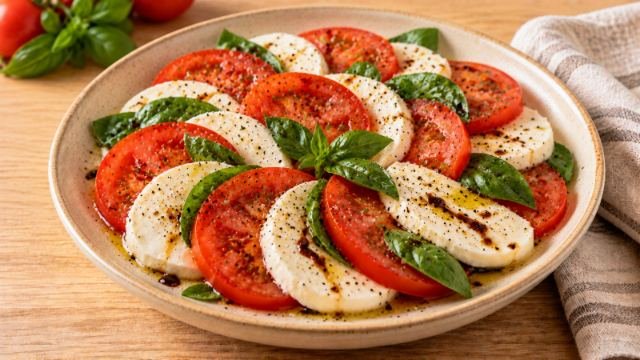 Salada caprese simples